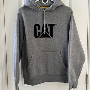 Caterpillar Gray Hoodie with Black Logo